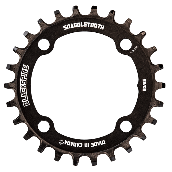 Enhanced profile SINGLE SPEED Chainrings for 80BCD

CNC'd 7075 T-6
For use on 80BCD cranks
Perfect match for BLACKSPIRE DoubleX
Cut from .160" material for strength and long life
For use with11/10speed drivetrains
Anodized w/Laser etched Graphics

Sizes Available: 80 BCD -26t, 28t, 30t
Color:Anodized Black