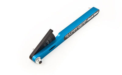 To alleviate poor shifting and uneven drive train wear, manufacturers recommend chain replacement before rear cog replacement. Now you can quickly and accurately determine the wear and stretch of any chain with the Park Tool Chain Checker. Simply insert the Chain Checker&rsquo;s pins into two links, press the swing arm gauge tight, and then check the gauge window for an accurate reading.