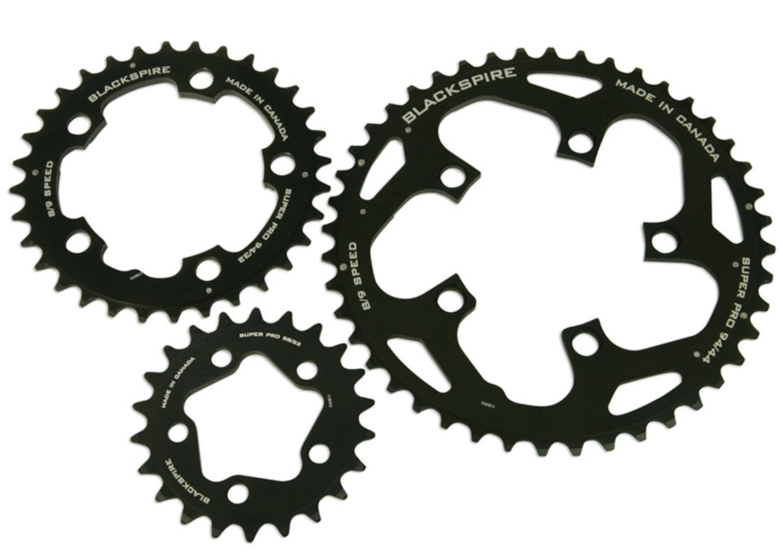 Performance MTB Chainrings

CNC'd 7075 T-6
The ENGINEERED ring
Modified shift gates and special profiles to allow 9 and 10 speed chains to shift flawlessly
Middle and Outer chainrings have strategically placed stainless steel pins to further enhance shifting
Middle chainrings are cut from thick .190" material
Outer chainrings are cut from .160" material
For use with9 or 10speed drivetrains
Anodized w/Laser etched Graphics

Sizes Available: 110 bcd - 34t, 50t
Color: Anodized Black